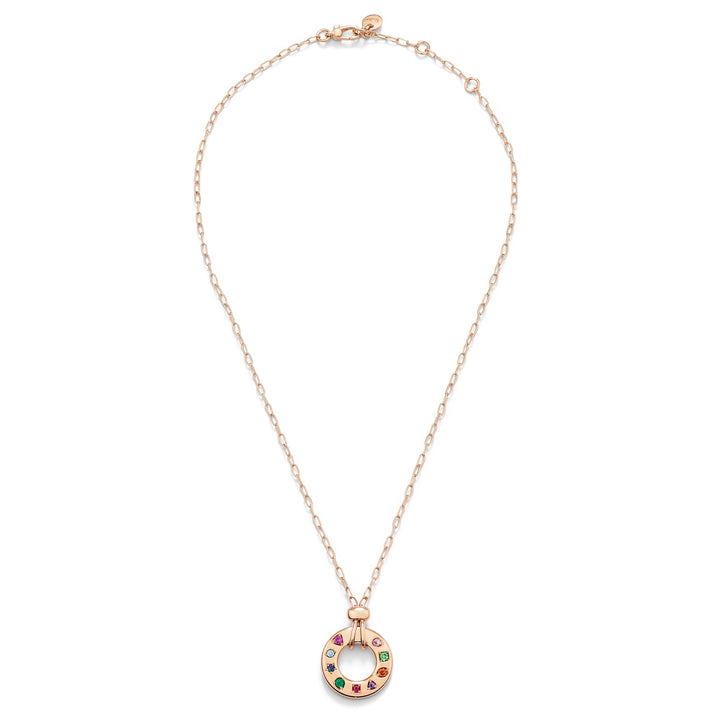Pomellato Iconica Collier PCC5041_O7000_000VA aus Roségold und Farbstein-Mix. Kettenlänge 40-42-45cm.