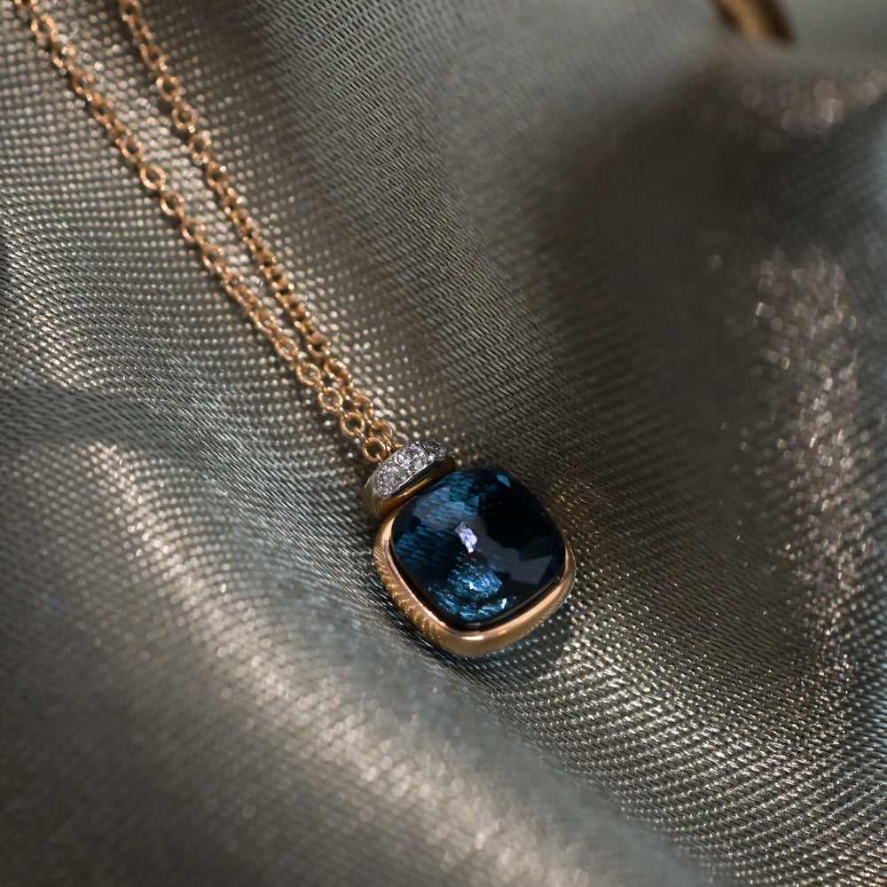 Pomellato - Nudo Mini Halskette - PCC5020_O6WHR_DB0TL - Roségold - Farbesteine und Diamanten - Halskette für Damen