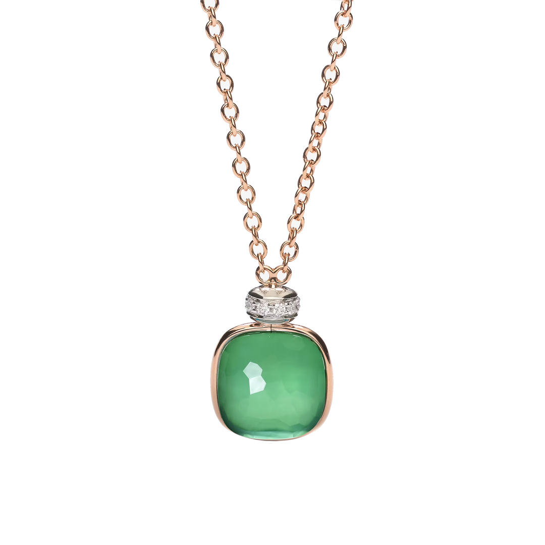 Pomellato Nudo Collier PCC2022_O6WHR_BPAAV aus Prasiolith, Achat und Diamanten