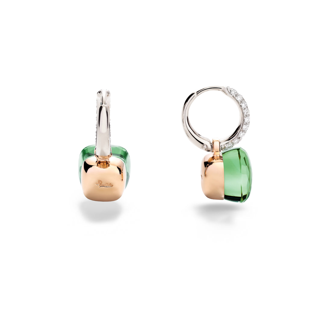 Pomellato Nudo Ohrringe POB4010_O6WHR_BPAAV aus Prasiolit. Achat und Diamanten.