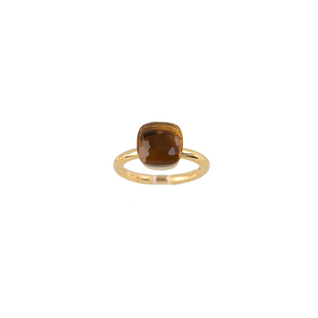 Pomeallto-Nudo-Ring mit orangem Farbstein+