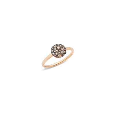 Pomellato Sabbia Ring aus Roségold und Diamant-Pave aus braunen Brillanten.