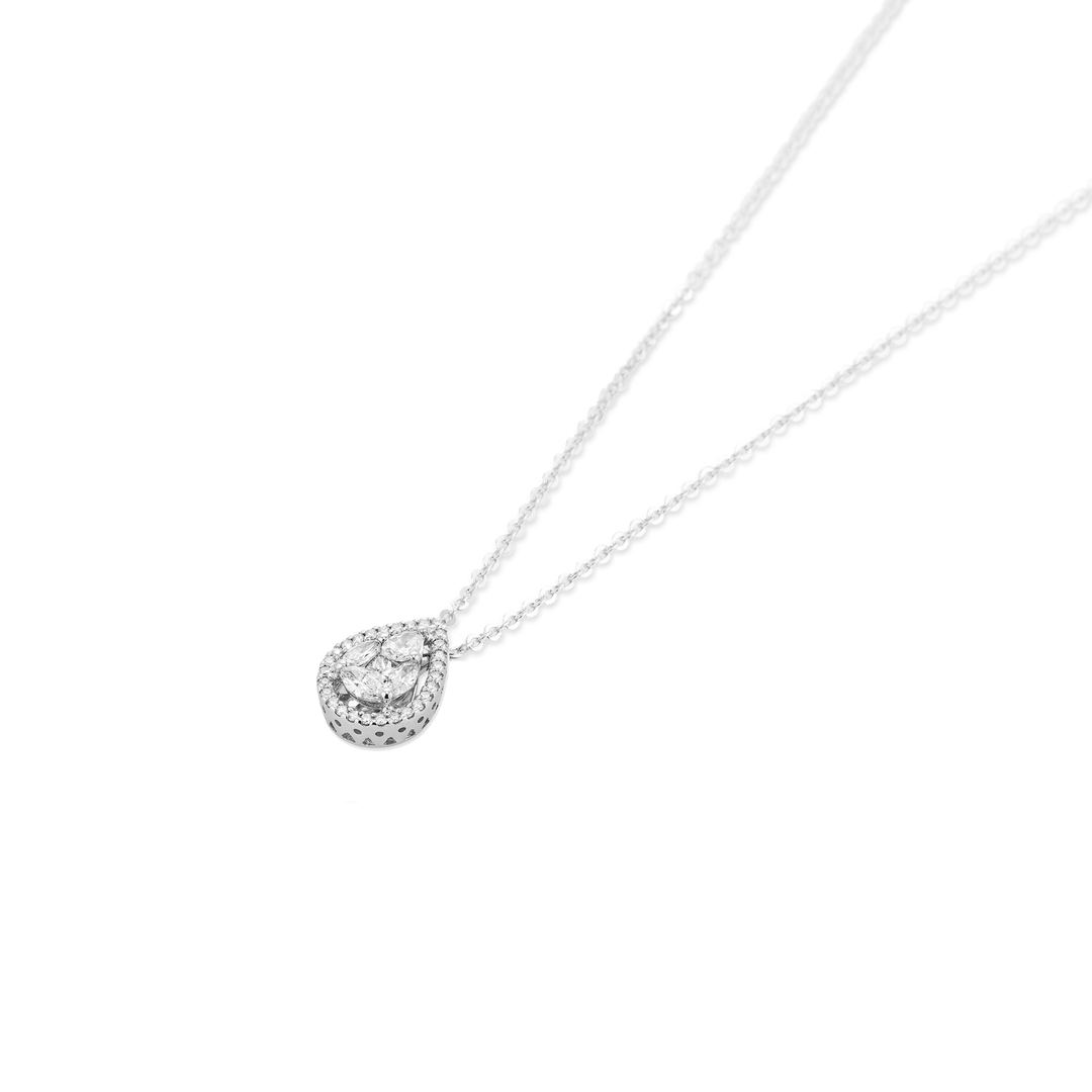 Ponte Vecchio - Halskette Benvenuto - CP1523 BRW - Weißgold - Diamanten - Halskette für Damen