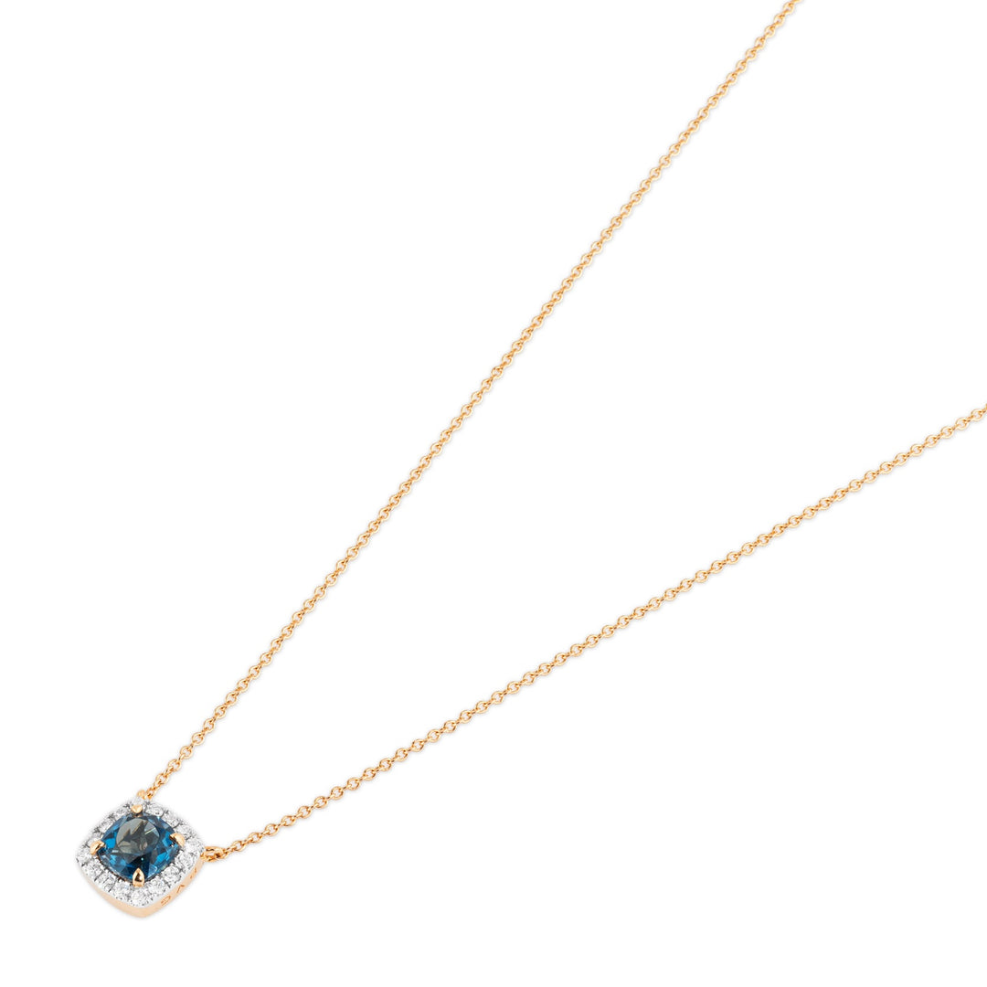 Ponte Vecchio Collier Iris Mini CP1919SPR aus Roségold, London Blue Topas und Diamanten