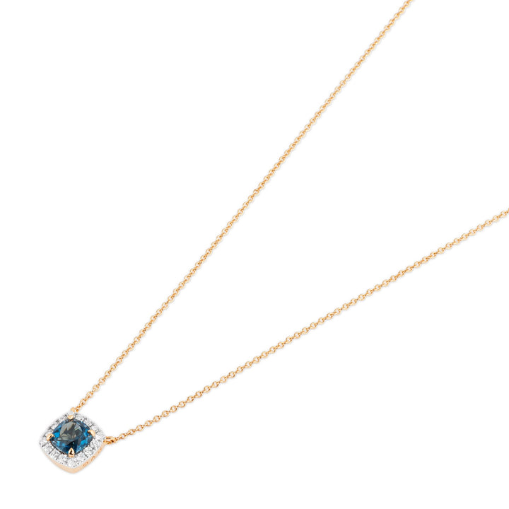 Ponte Vecchio Collier Iris Mini CP1919SPR aus Roségold, London Blue Topas und Diamanten