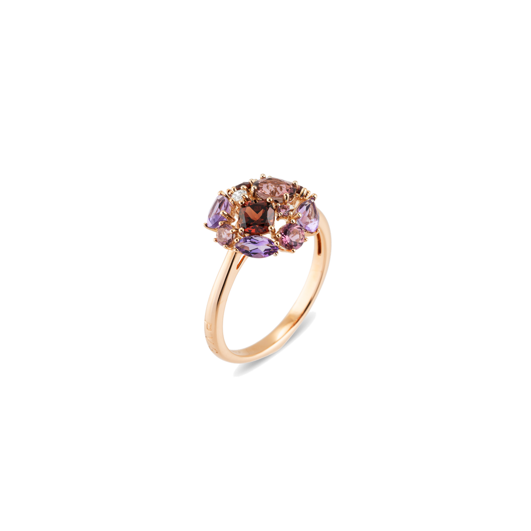 Ponte Vecchio Iris Ring CA1758GRR-P aus Roségold, Rubin, Granat, Amethyst und Diamanten

