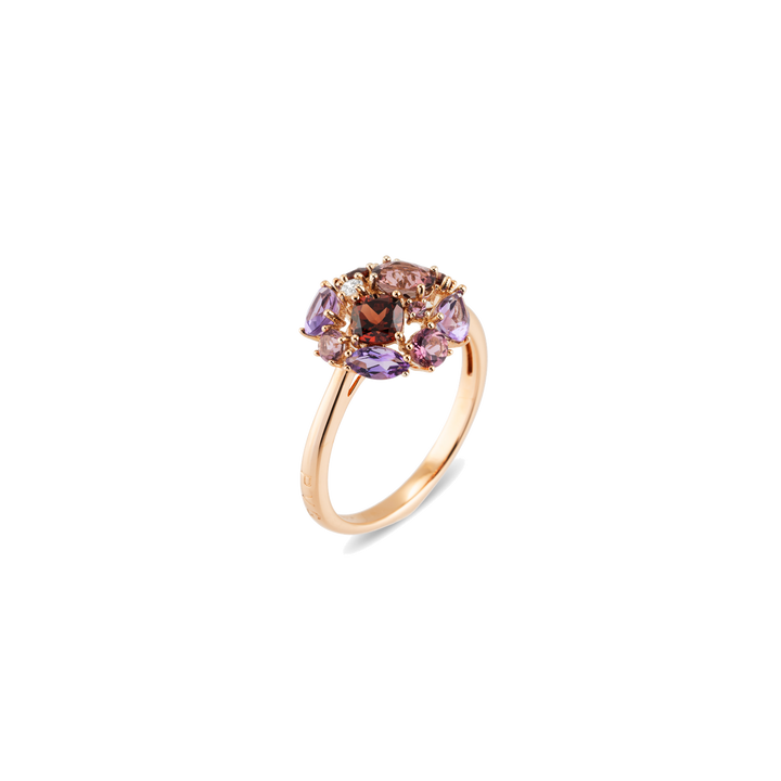 Ponte Vecchio Iris Ring CA1758GRR-P aus Roségold, Rubin, Granat, Amethyst und Diamanten
