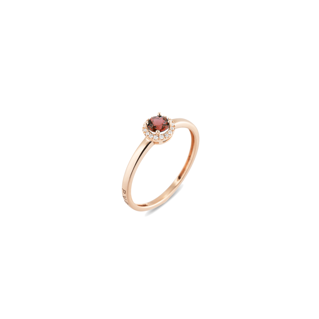 Ponte Vecchio Damenring Iris Mini CA2013RUB aus Roségold, Rubn und weißen Diamanten