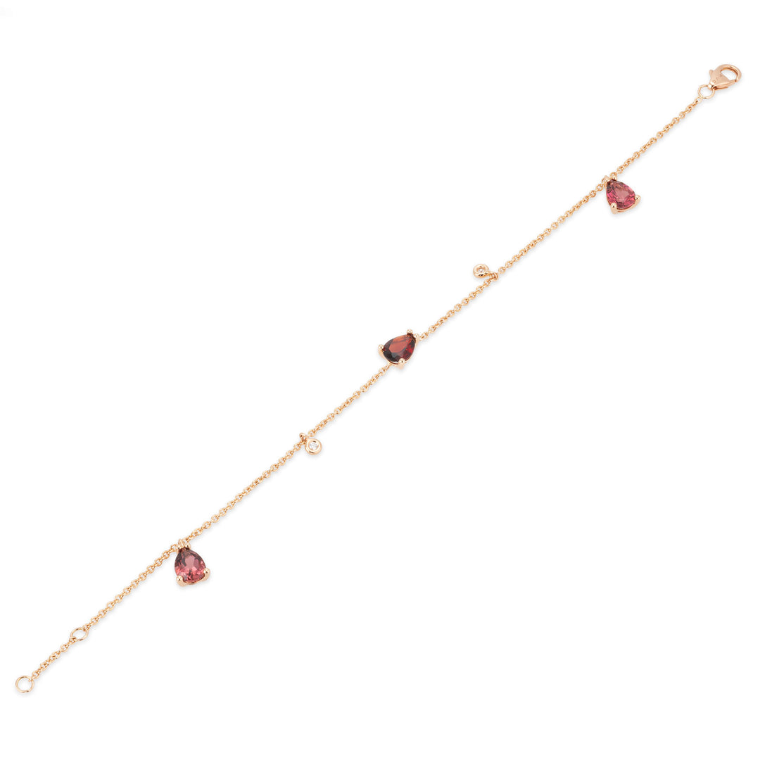 Ponte Vecchio Iris Armband mit der Referenz CB1762GRR aus Roségold mit Diamanten und Farbsteinen