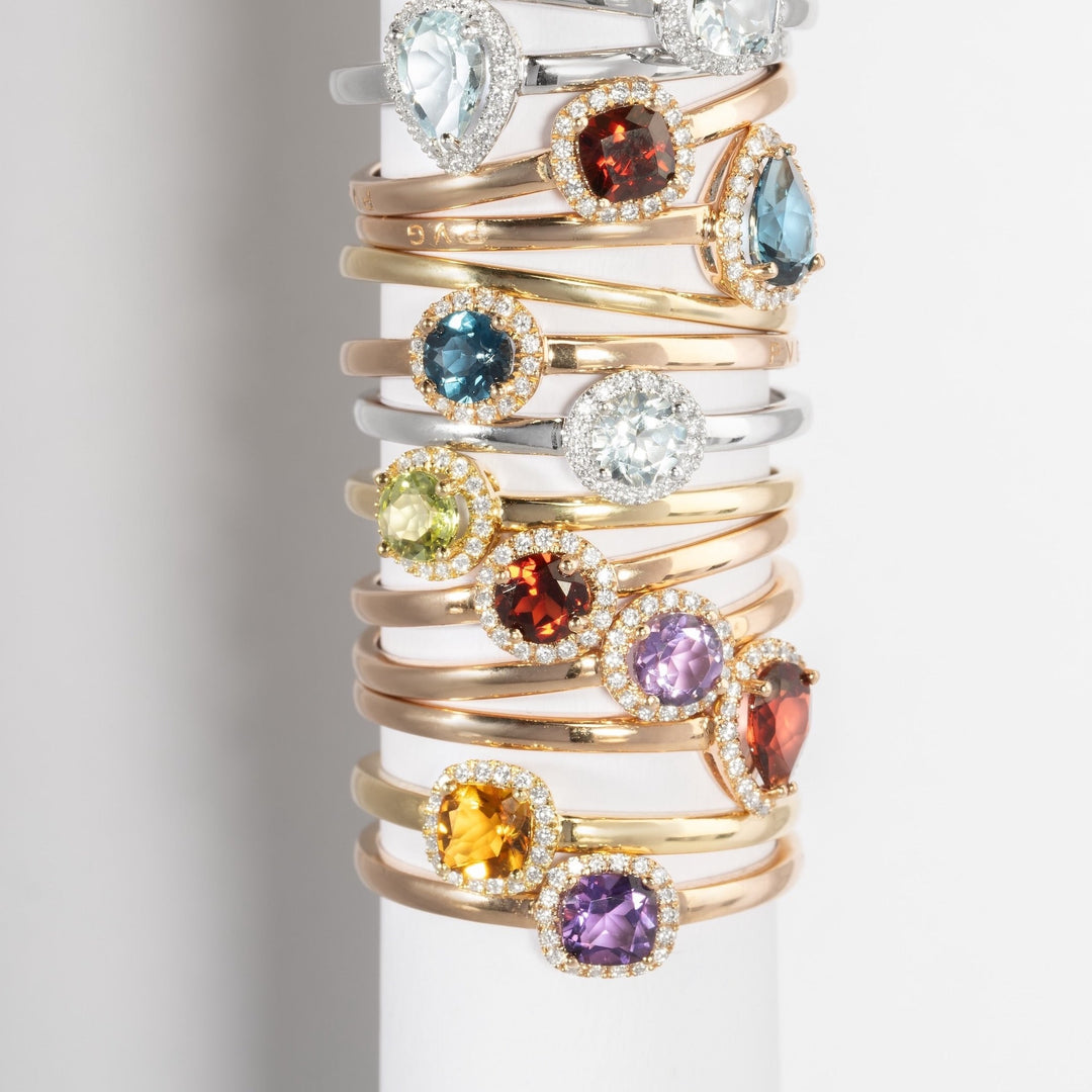 Ponte Vecchio Damenring Iris Mini CA2013RUB aus Roségold, Rubn und weißen Diamanten