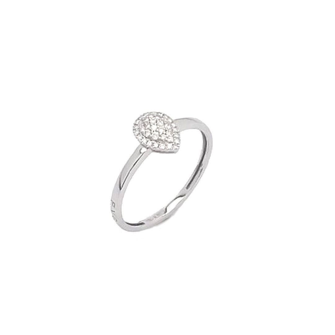 Ponte Vecchio Damenring Iris Mini CA2015BRW in Tropfenform aus Weißgold und Diamanten.