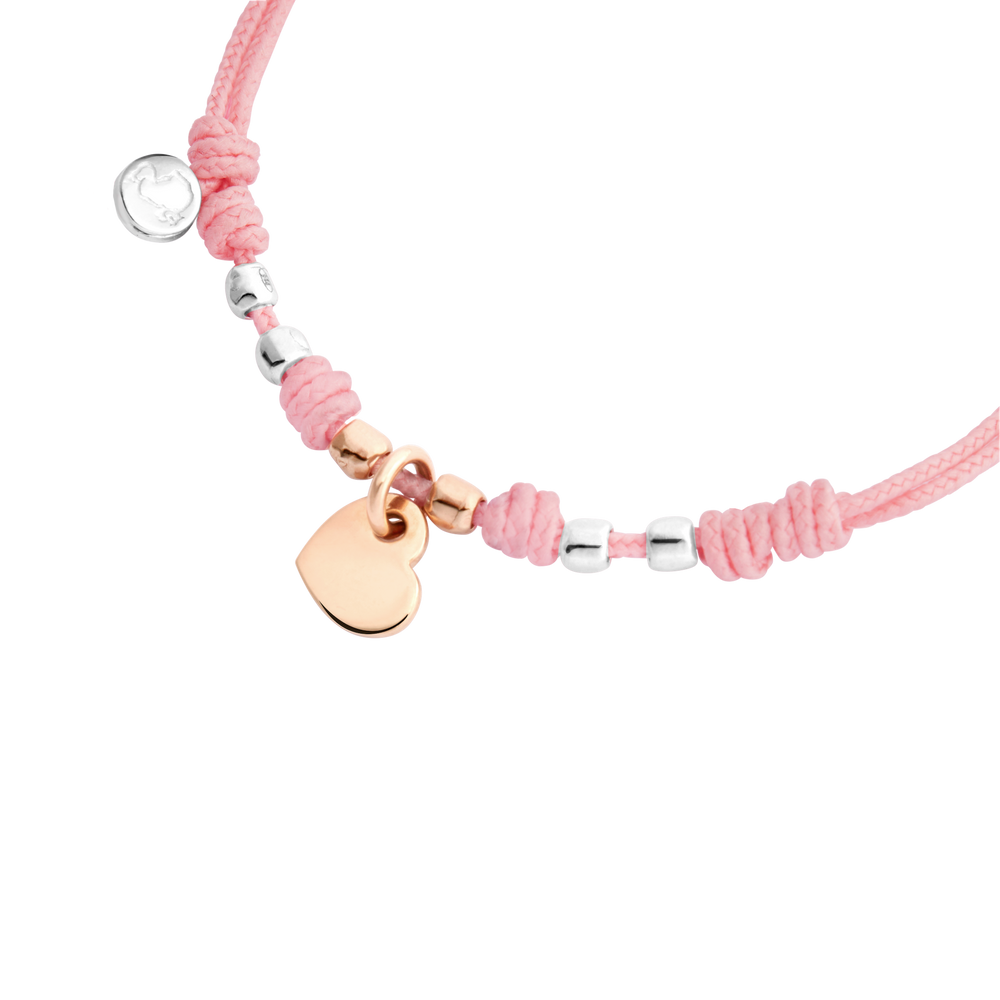 Dodo Armband Pret á Dodo Herz DBC4008_PADHE_RS09A mit rosa Stoffarmband und mini Granelli - vergrößerte Ansicht
