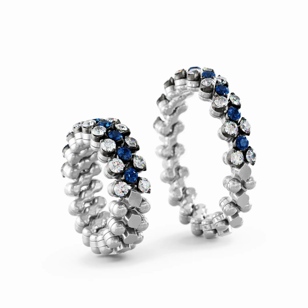 Serafino Consoli - Multi Size Ring - RMS 3H 4RG WBG WD BS - Weißgold - Diamanten und Safire - Multisize Ring für Damen