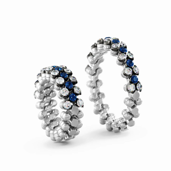 Serafino Consoli - Multi Size Ring - RMS 3H 4RG WBG WD BS - Weißgold - Diamanten und Safire - Multisize Ring für Damen