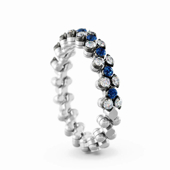 Serafino Consoli - Multi Size Ring - RMS 3H 4RG WBG WD BS - Weißgold - Diamanten und Safire - Multisize Ring für Damen