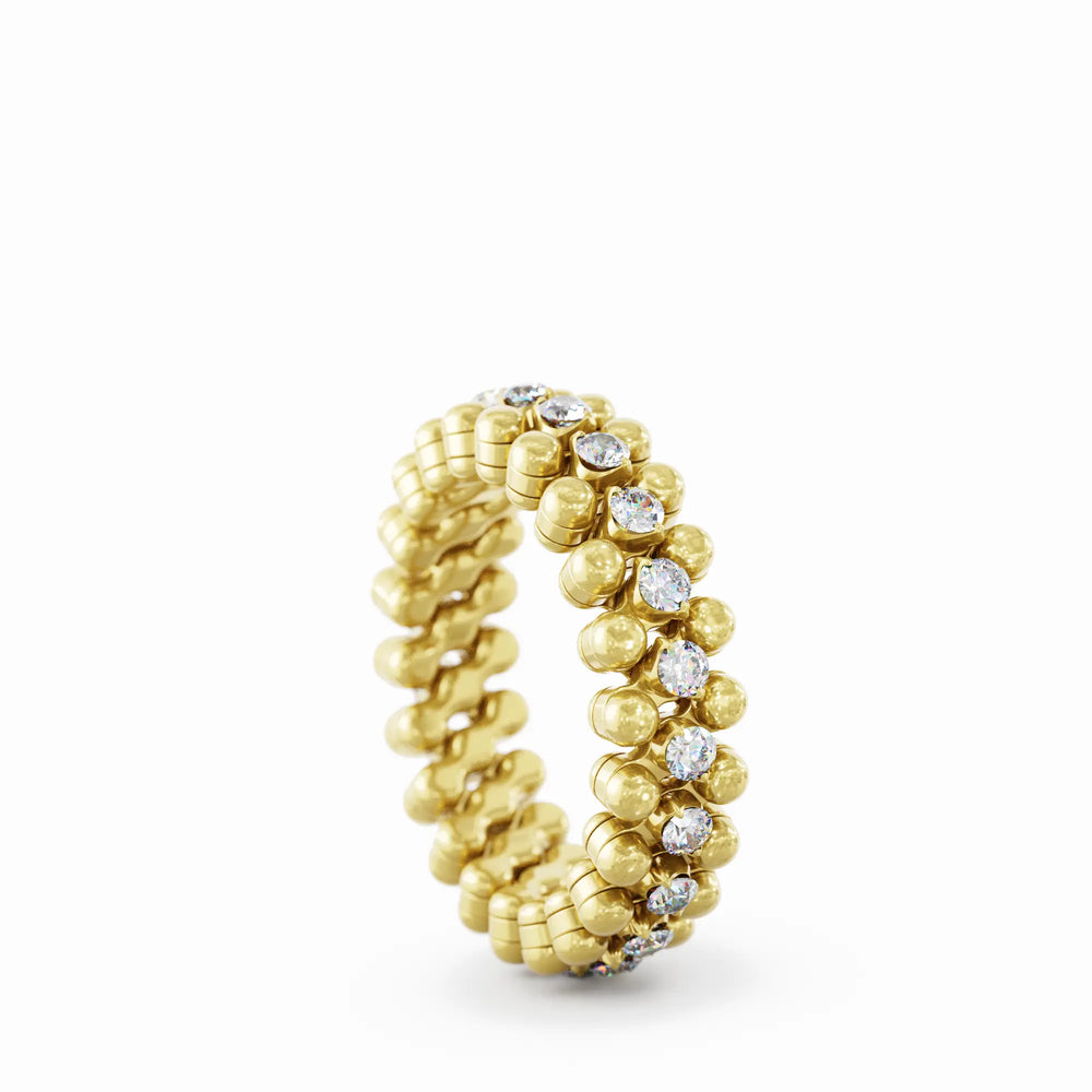 Serafino Consoli - Brevetto Multisize Ring 3R – RMS 3M2 YG WD – Gelbgold – Diamanten - Damenring
