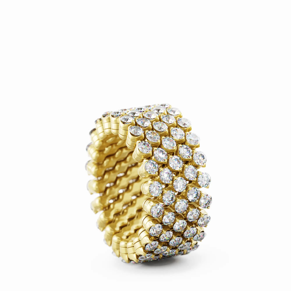 Serafino Consoli - Brevetto Multisize Ring 5R – RMS 5F2 YG WD – Gelbgold – Diamanten - Damenring