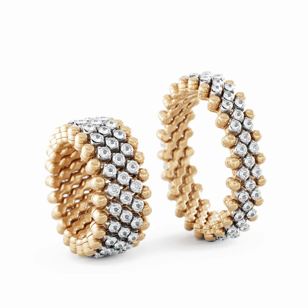 Serafino Consoli - Brevetto Multisize Ring 5R – RMS 5M2 RWG WD – Rosé- und Weißgold – Diamanten - Damenring