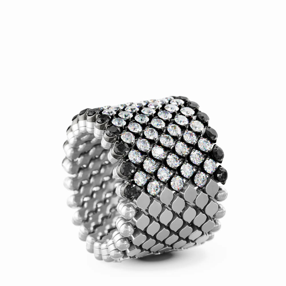 Serafino Consoli - Multisize Ring - RMS 9H2 WBG WD BD X -&nbsp; Weißgold - schwarze und weiße Diamanten - Multi Size Ring für Damen