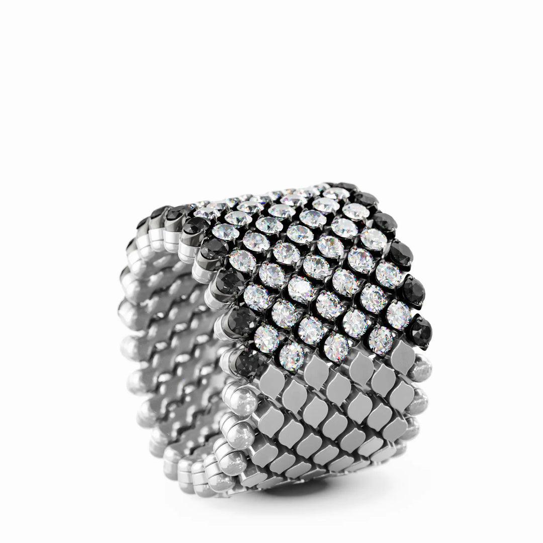 Serafino Consoli - Multisize Ring - RMS 9H2 WBG WD BD X -&nbsp; Weißgold - schwarze und weiße Diamanten - Multi Size Ring für Damen