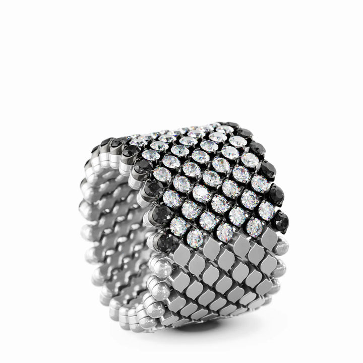 Serafino Consoli - Multisize Ring - RMS 9H2 WBG WD BD X -&nbsp; Weißgold - schwarze und weiße Diamanten - Multi Size Ring für Damen