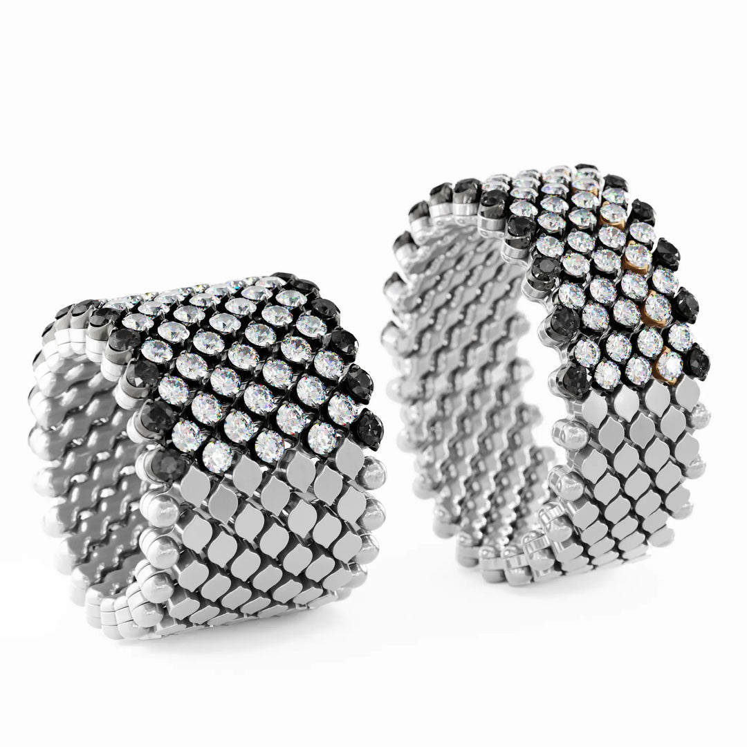Serafino Consoli - Multisize Ring - RMS 9H2 WBG WD BD X -&nbsp; Weißgold - schwarze und weiße Diamanten - Multi Size Ring für Damen