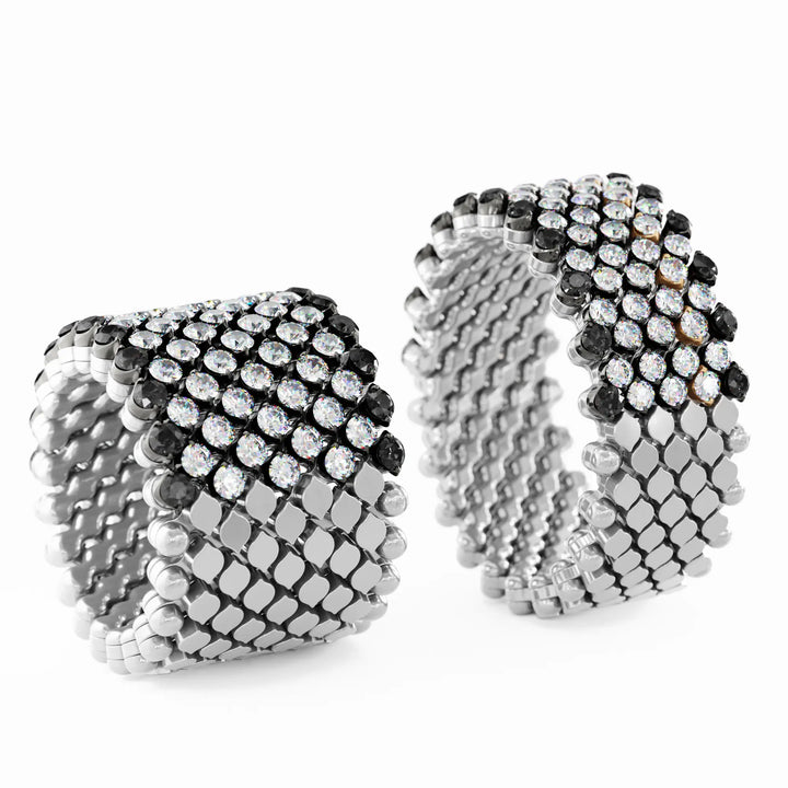 Serafino Consoli - Multisize Ring - RMS 9H2 WBG WD BD X -&nbsp; Weißgold - schwarze und weiße Diamanten - Multi Size Ring für Damen
