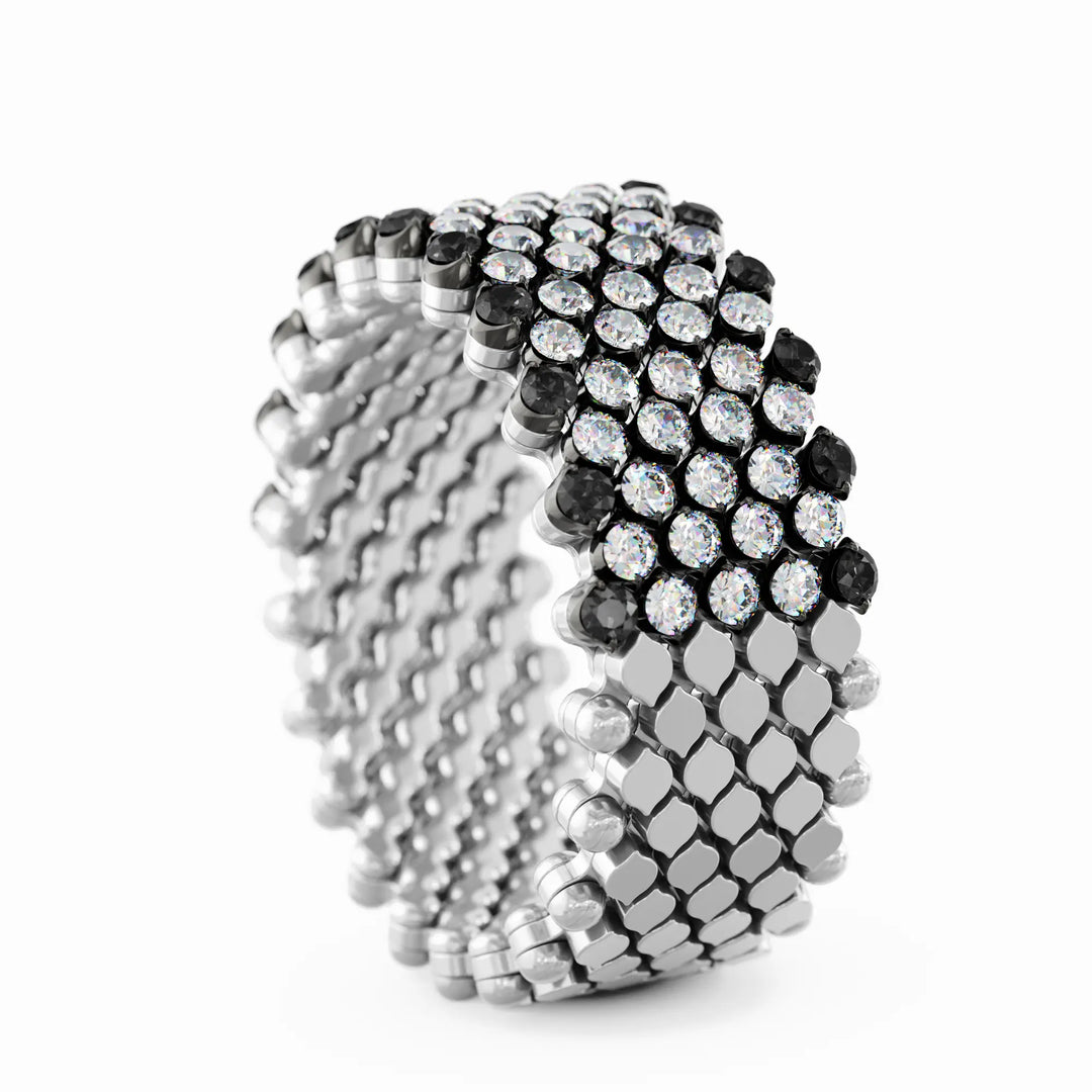 Serafino Consoli - Multisize Ring - RMS 9H2 WBG WD BD X - Weißgold - schwarze und weiße Diamanten - Multi Size Ring für Damen