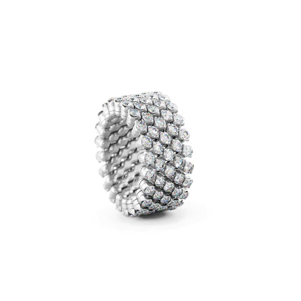 Serafino Consoli Ring Brevetto Multi Size RMS 5F2 WG WD aus WEißgold und weißen Diamanten