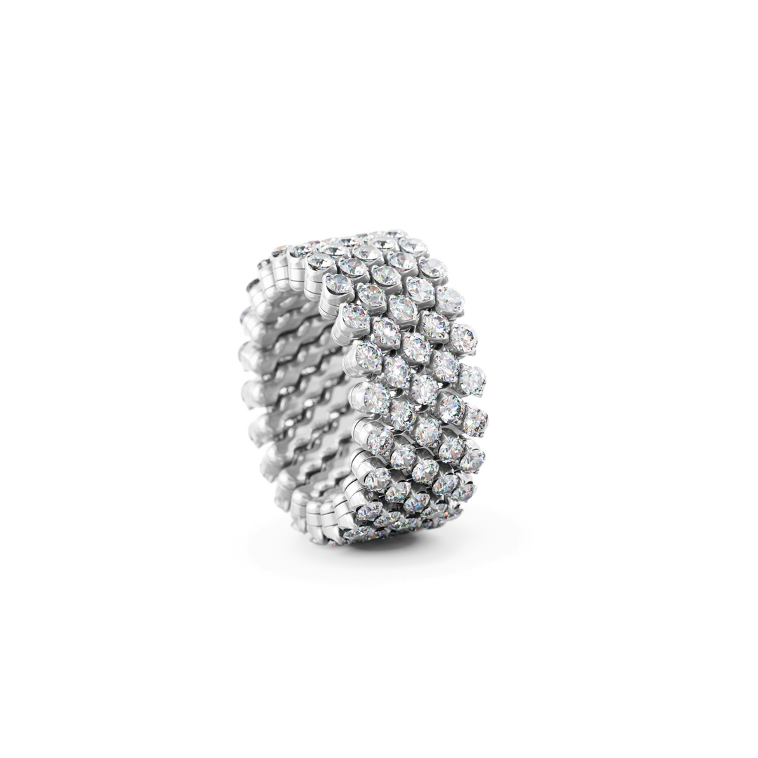 Serafino Consoli Ring Brevetto Multi Size RMS 5F2 WG WD aus WEißgold und weißen Diamanten