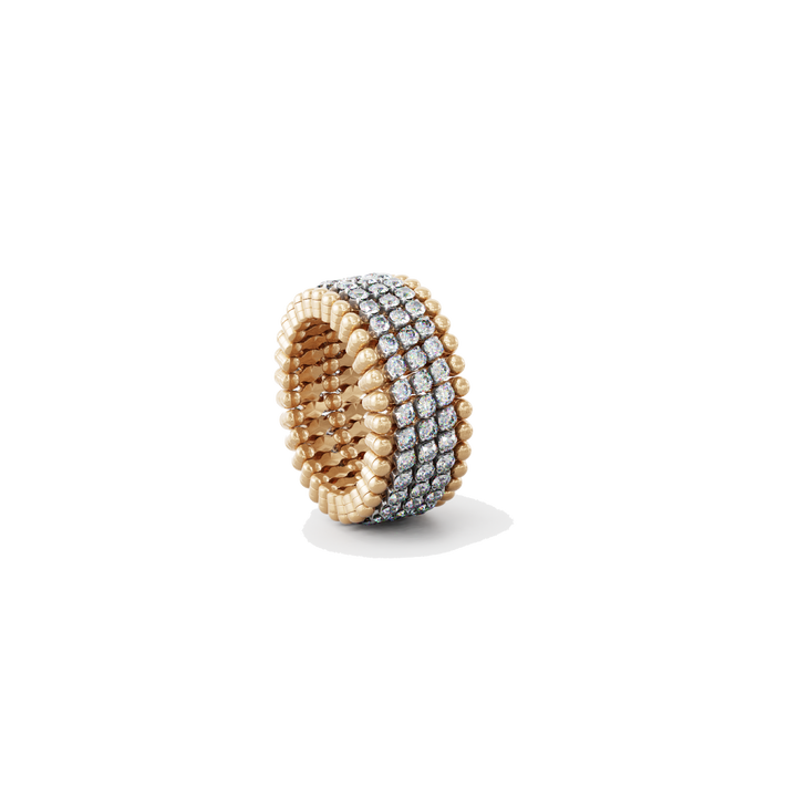 Serafino Consoli Ring S.RB 5M2 RWG WD aus Rosé- und Weißgold. Der Ring lässt sich durch eine einfache Handbewegung zur Armreif vergrößern.