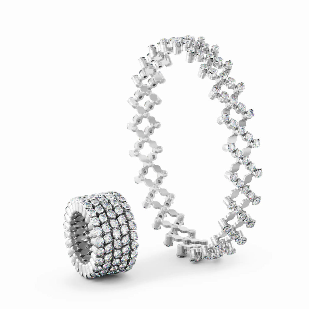 Serafino Conosli Brevetto Multi Size Ring – S.RB_5F4_WG_WD – Weißgold – Diamanten - Damenring bzw . Armband
