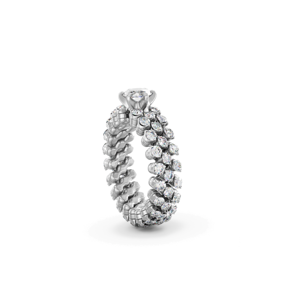 Serafino Consoli Solitar Ring Brevetto MultiSize RMS SL WD 050 3F2 WG WD.