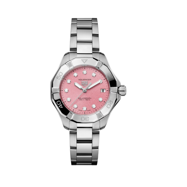 TAG Heuer - Aquaracer Professional 200 Solargraph - WBP1318.BA0005 – Quarzwerk – rosa - 34 mm - Damenuhr