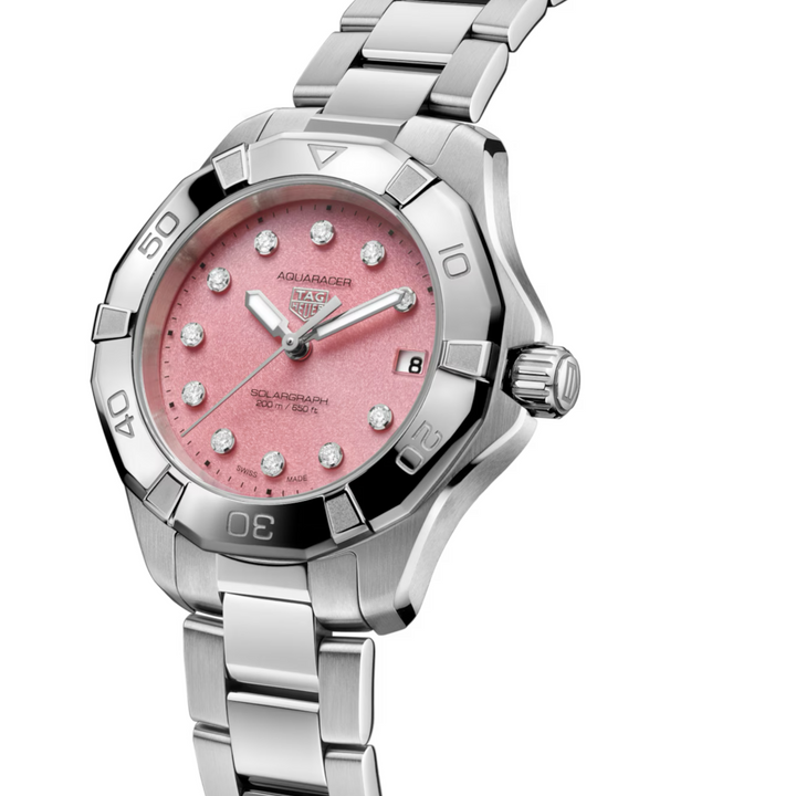 TAG Heuer - Aquaracer Professional 200 Solargraph - WBP1318.BA0005 – Quarzwerk – rosa - 34 mm - Damenuhr bei Juwelier Krebber Mönchengladbach