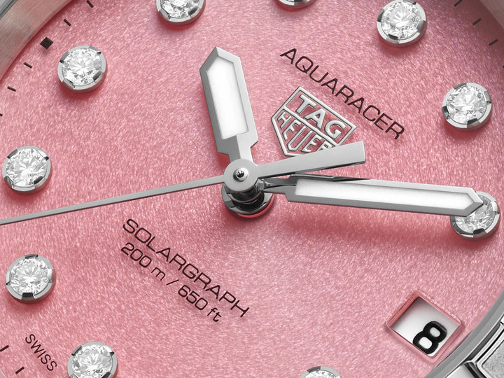 TAG Heuer - Aquaracer Professional 200 Solargraph - WBP1318.BA0005 – Quarzwerk – rosa - 34 mm - Damenuhr mit rosa Zifferblatt