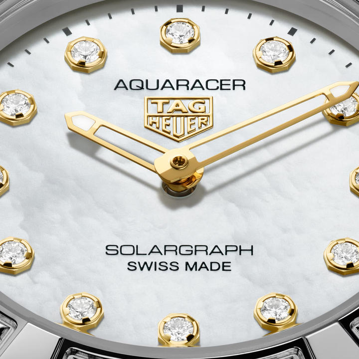 TAG Heuer - &amp;nbsp;Aquaracer Professional 100 Solargraph - WBP141J.BA0049 – Quarzwerk – weiß - 28 mm - Damenuhr mit weißem Perlmutt