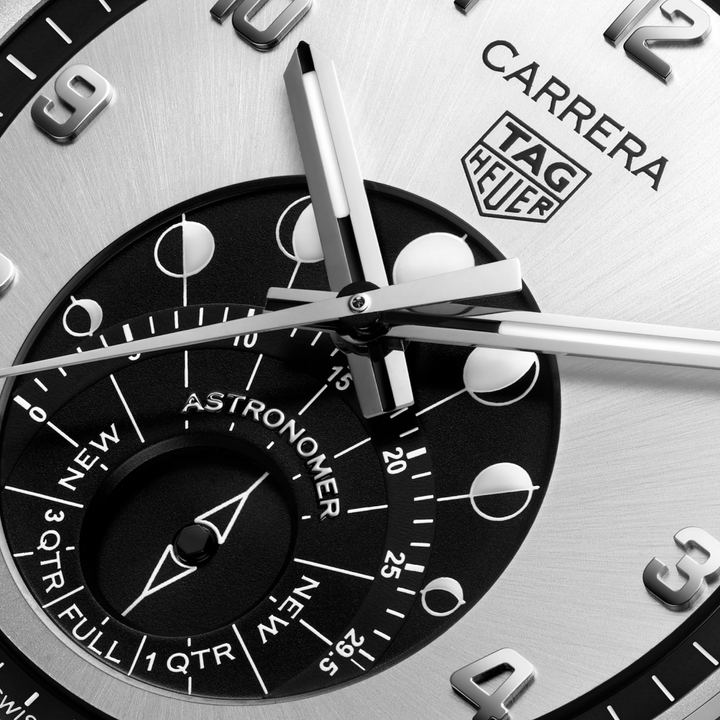 TAG Heuer - Carrera- Astronomer -WBX2110.BA0044 – Automatikwerk – schwarz, silber - 39 mm - Herrenuhr Moonphase