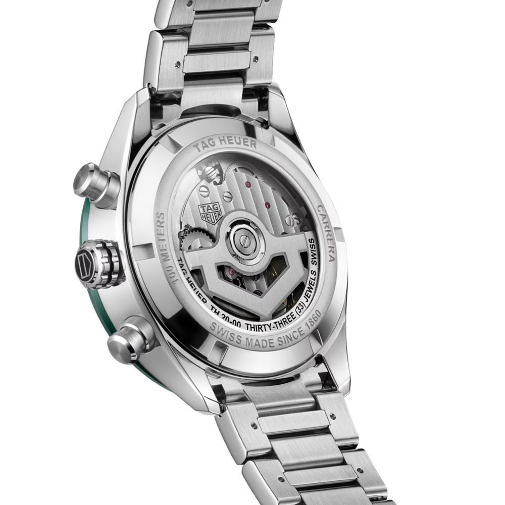 TAG Heuer Carrera Chronograph- CBN2A1N.BA0643 - Automatik-Chronographenwerk - grün - 44 mm - Herrenuhr mit Saphirglasboden