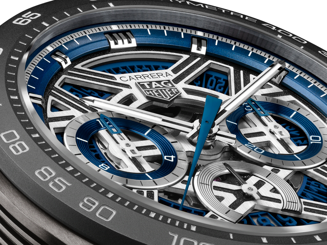 TAG Heuer - Carrera Chrono - CBU2081.FT6274 – Automatikwerk – blau - 44 mm - Herrenuhr mit sklettierten Zifferblatt