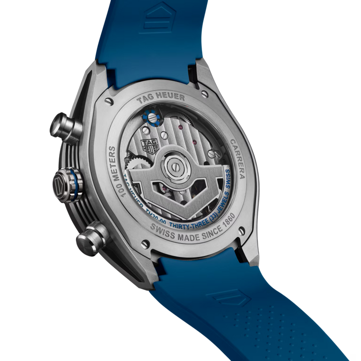 TAG Heuer - Carrera Chrono - CBU2081.FT6274 – Automatikwerk – blau - 44 mm - Herrenuhr mit Gehäuseboden aus Saphirglas und Titan