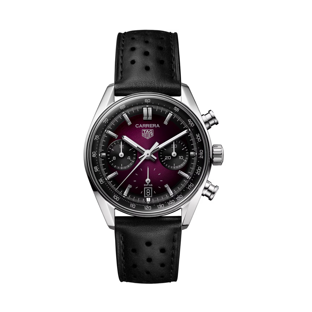 TAG Heuer - Carrera Chronograph - CBS2212.FC6607 – Automatikwerk – lila, schwarz - 39 mm - Herrenuhr