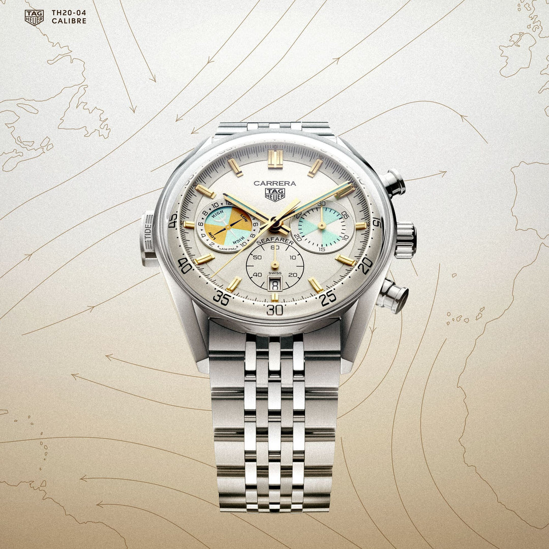 TAG Heuer - Carrera Chronograph Seafarer - CBS2016.EB0430 – Automatikwerk – beige - 42 mm - Herrenuhr in Mönchengladbach kaufen