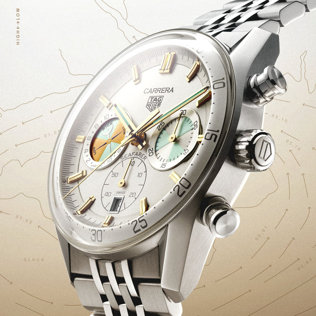 TAG Heuer - Carrera Chronograph Seafarer - CBS2016.EB0430 – Automatikwerk – beige - 42 mm - Herrenuhr