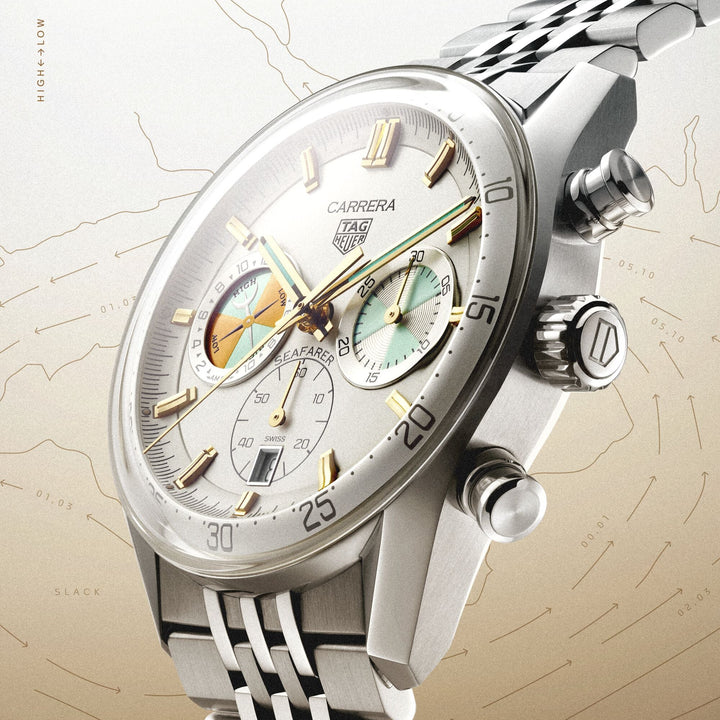 TAG Heuer - Carrera Chronograph Seafarer - CBS2016.EB0430 – Automatikwerk – beige - 42 mm - Herrenuhr