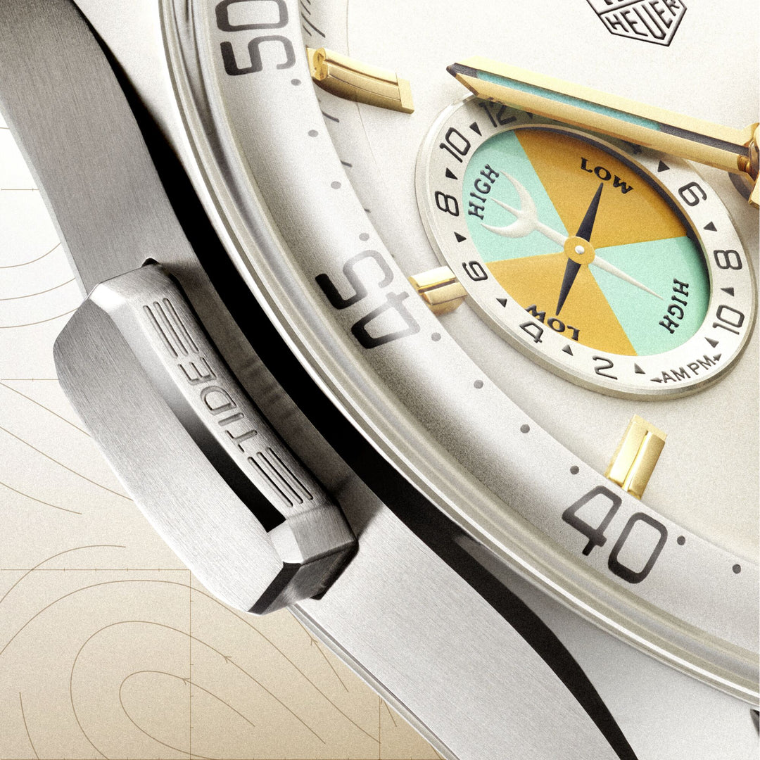 TAG Heuer - Carrera Chronograph Seafarer - CBS2016.EB0430 – Automatikwerk – beige - 42 mm - Herrenuhr mit Gezeitenanzeige