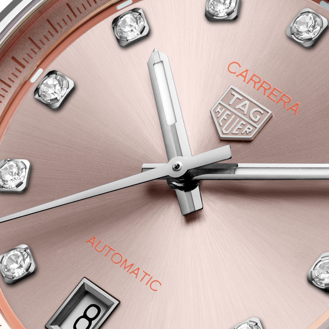 TAG Heuer Carrera Date - WBN231D.BA0001 – Automatikwerk – rosa - 36 mm - Damenuhr mit rosafarbenen Zifferblatt