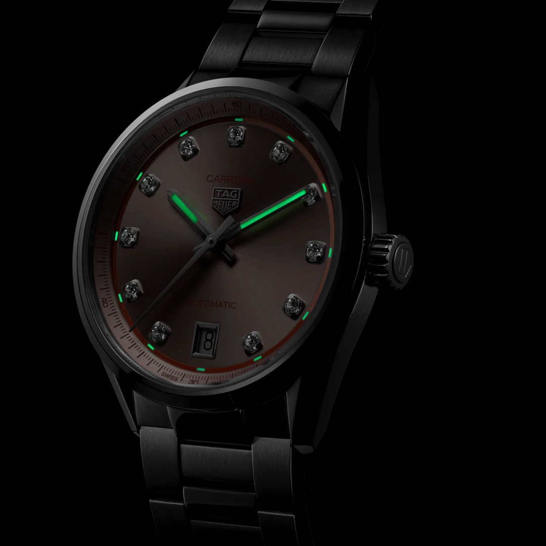 TAG Heuer Carrera Date - WBN231D.BA0001 – Automatikwerk – rosa - 36 mm - Damenuhr mit Leuchtmasse