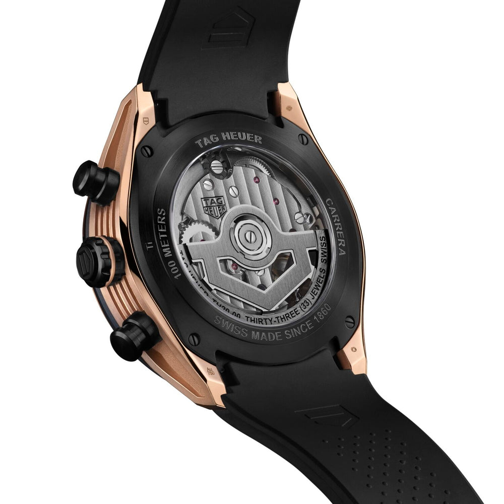 TAG Heuer - Carrera Chrono Extreme Sport - CBU2050.FT6273 – Automatikwerk – schwarz, Roségold - 44 mm - Herrenuhr mit Saphirglasboden