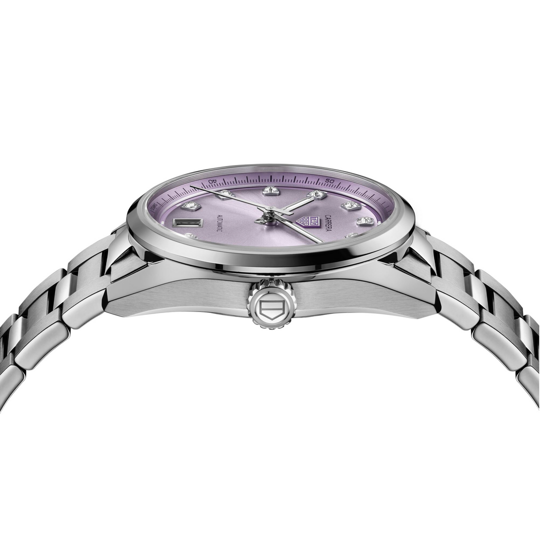 TAG Heuer - Carrera Date WBN2319.BA0001 – Automatikwerk – lila - 36 mm - Damenuhr aus Edelstahl
